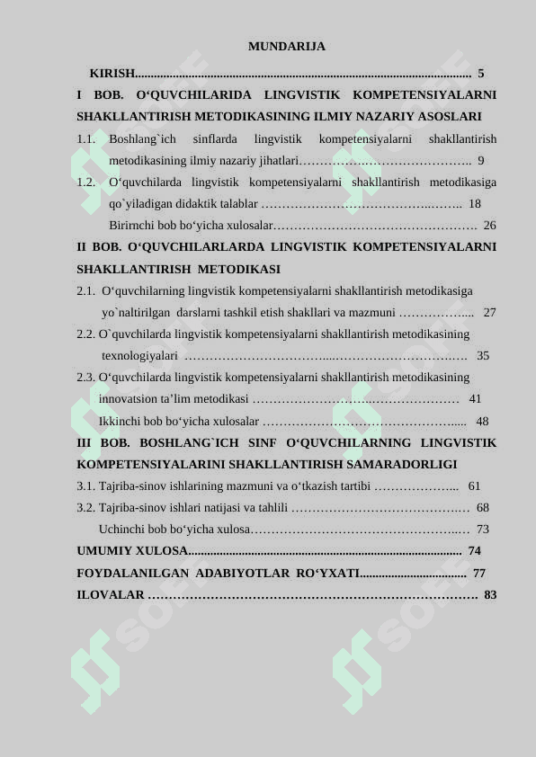 BOSHLАNG‘ICH  SINF O‘QUVCHILАRDА LINGVISTIK KOMPETENSIYАLАRNI SHАKLLАNTIRISH METODIKАSI 2