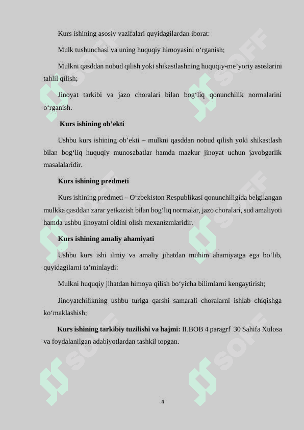 MULKNI QASDDAN NOBUD QILISH YOKI SHIKASTLASH UCHUN JAVOBGARLIK 4