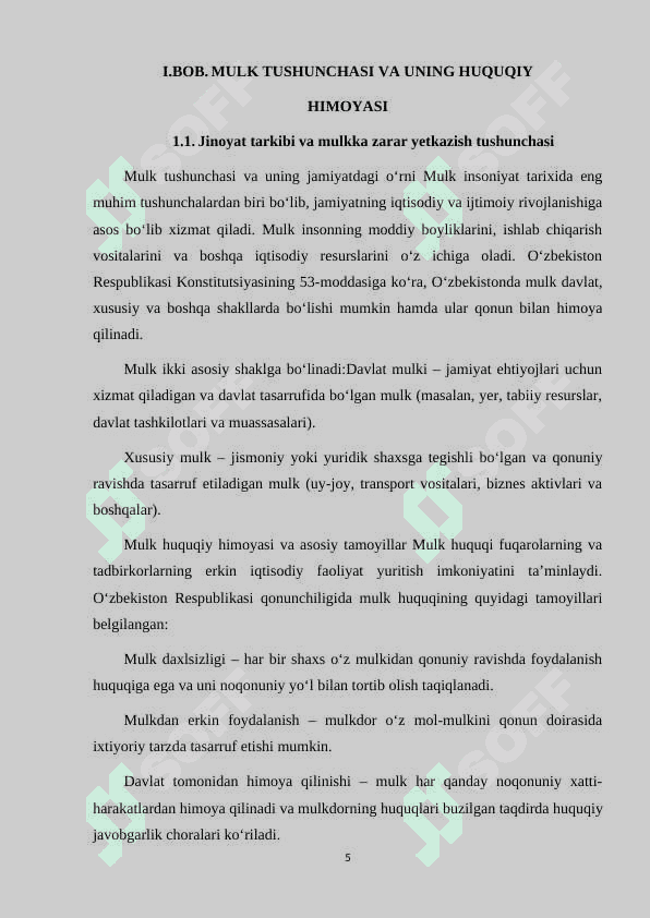 MULKNI QASDDAN NOBUD QILISH YOKI SHIKASTLASH UCHUN JAVOBGARLIK 5