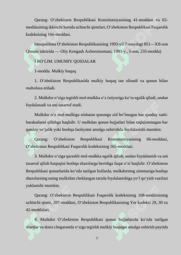 MULKNI QASDDAN NOBUD QILISH YOKI SHIKASTLASH UCHUN JAVOBGARLIK 7
