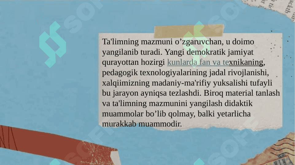 Boshlangʻich taʼlim  didaktikasida oʻqitishning sifat va samaradorligiga erishish yoʻllari.Ta’lim mazmunini belgilab beruvchi meyoriy hujjatlar. 4