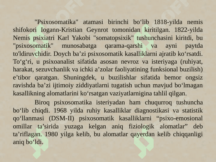 Psixologiya va tibbiyotda psixosomatik yondashuv 2