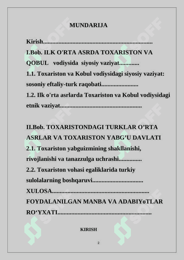 Toxariston Yabg’ulari  tarixi 2