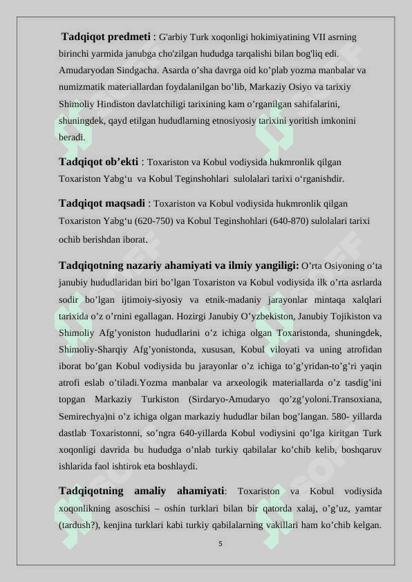 Toxariston Yabg’ulari  tarixi 5