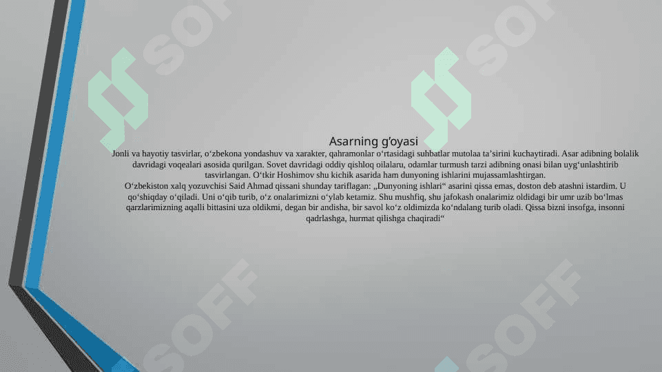 O’tkir Hoshimovning “Dunyoning ishi“  asari tahlili 7