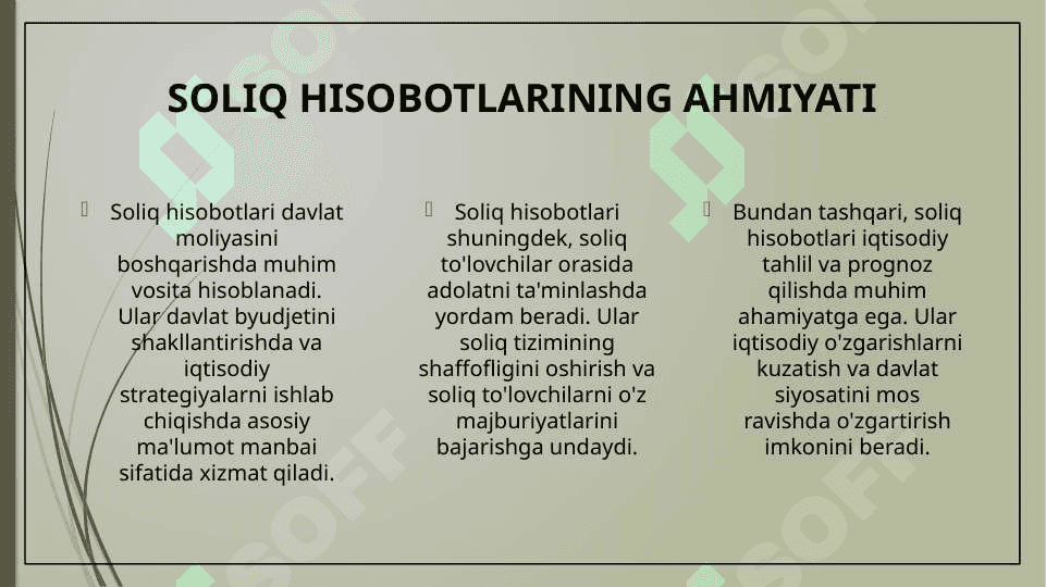 Soliq hisobotining tizimi va siyosati 6