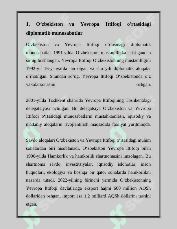 OʻZBEKISTONNI YEVROPA MAMLAKATLARI BILAN ALOQALARI 3