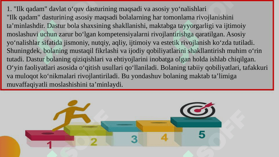 Ilk qadam" davlat o‘quv dasturi (takomillashtirilgan) 5