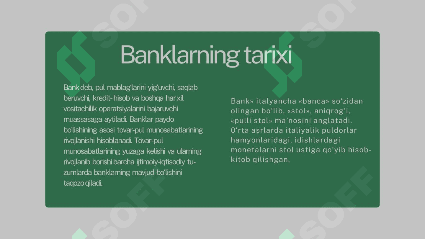 Banklar va ularning bozor iqtisodiyotidagi o'rni 3
