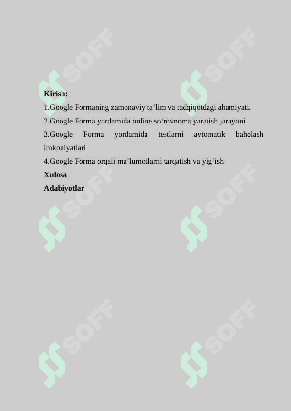 Google forma yordamida online so’rovnoma hamda testlar yaratish 2