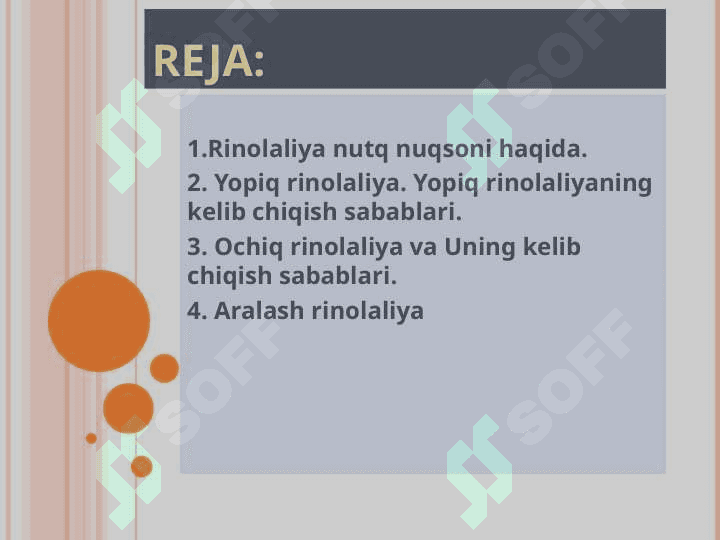 Rinolaliya shakllari va ularning namoyon bo`lishi. Ochiq , yopiq va aralash  rinolaliya 2