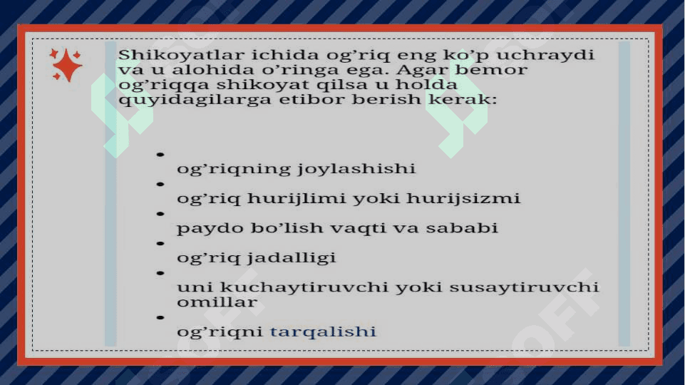 Bemorlarni shifokor ko'rigiga va instrumental tekshiruvlarga tayyorlash 8