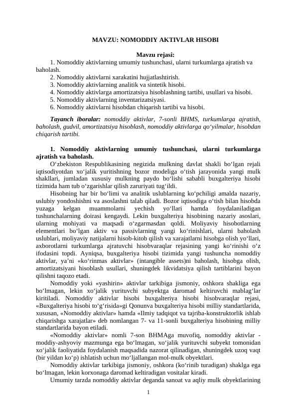 NOMODDIY AKTIVLAR HISOBI