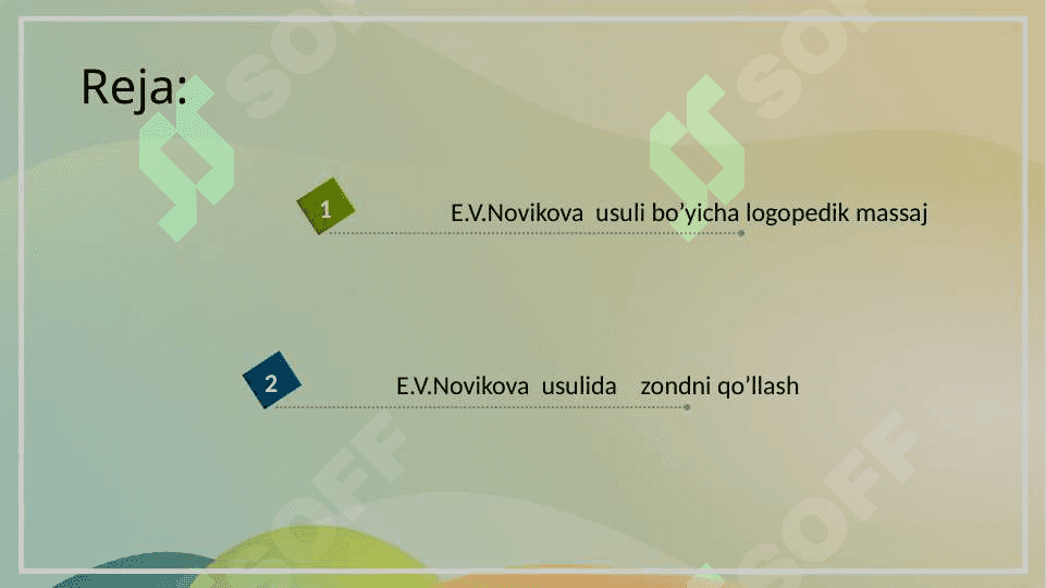 E.V.Novikova usuli bo’yicha logopedik massajni o’tkazish texnologiyasi 2
