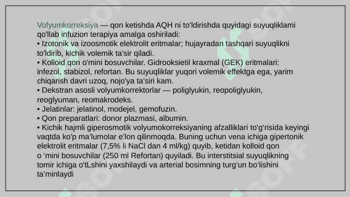 INFUZION TERAPIYA KO`RSATMA VA QARSHI KO’RSATMA 7