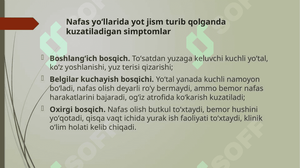 NAFAS YO’LLARIDA YOT TANA .SHOSHILINCH TIBBIY YORDAM 4