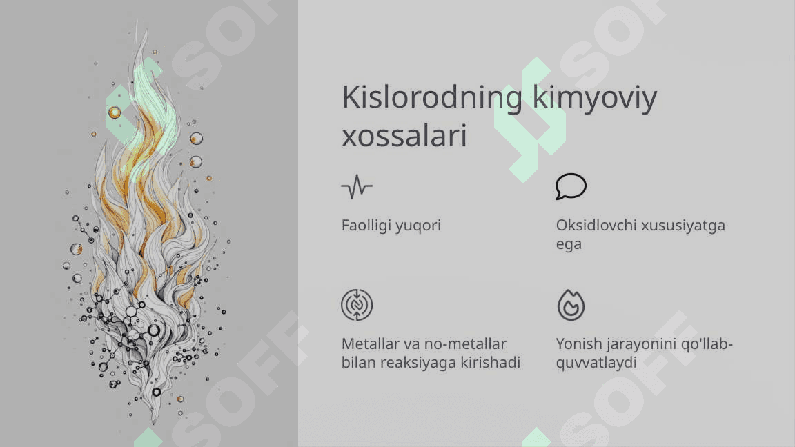 "Kislorodning kimyoviy xossalari"  Fan: Kimyo, 7-sinf 4