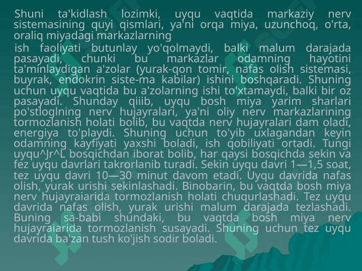 Uyqu va tush ko’rish gigenasi 4