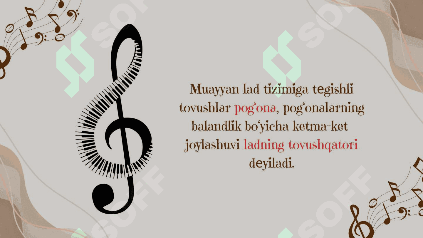 Lad va tonalliklar (Major va Minor ladlari  va ularning turlari) 6