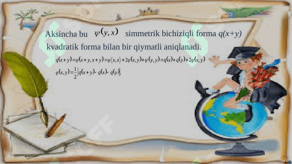 KVADRATIK FORMA MATRITSASI  VA KAVADRATIK FORMA RANGI 7