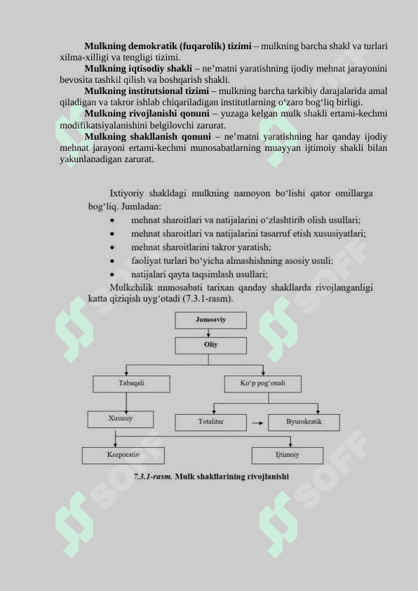 Mulk huquqlari nazariyasi va mulkchilik shakllari rivojlanishining evolyutsiyasi 3