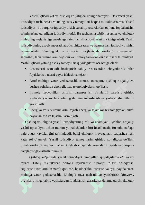 Qishloq xo‘jaligini “yashil iqtisodiyot” asosida rivojlantirish muammolari 3