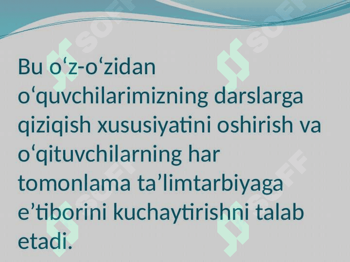 Xalqaro baholash dasturlarini o’zida mujassamlashtirgan innavatsion metodlar asosida dars ishlanmalarini ishlab chiqish va amaliyotga tatbiq etish. 3