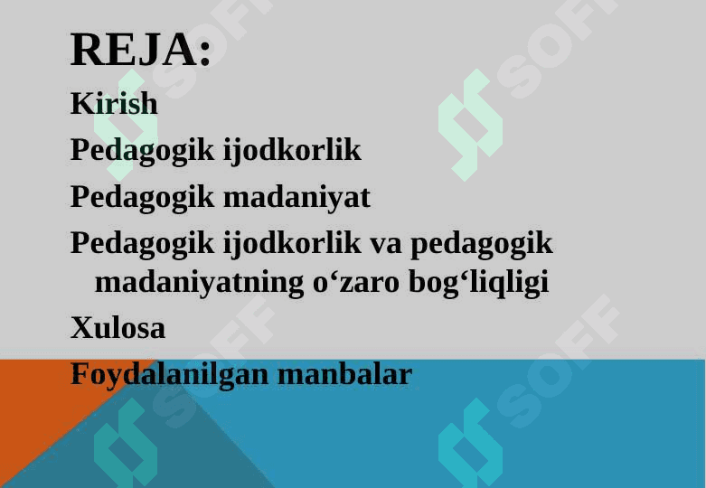 Pedagogik ijodkorlik. Pedagogik madaniyat 2