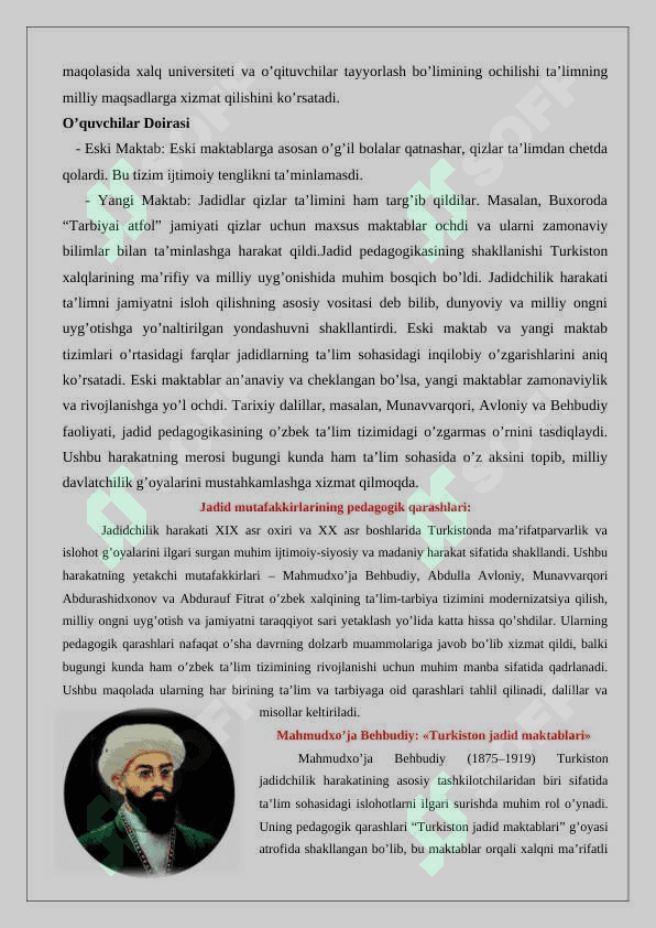 Jadid mutafakkirlarining pedagogik qarashlari 8
