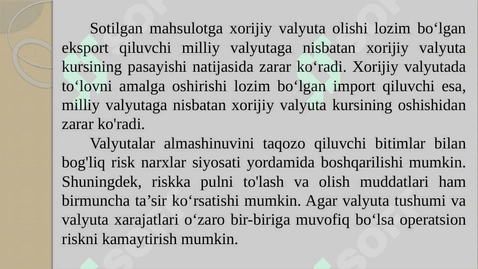 Valyuta riski mavzusi bo'yicha taqdimot.ppt 8