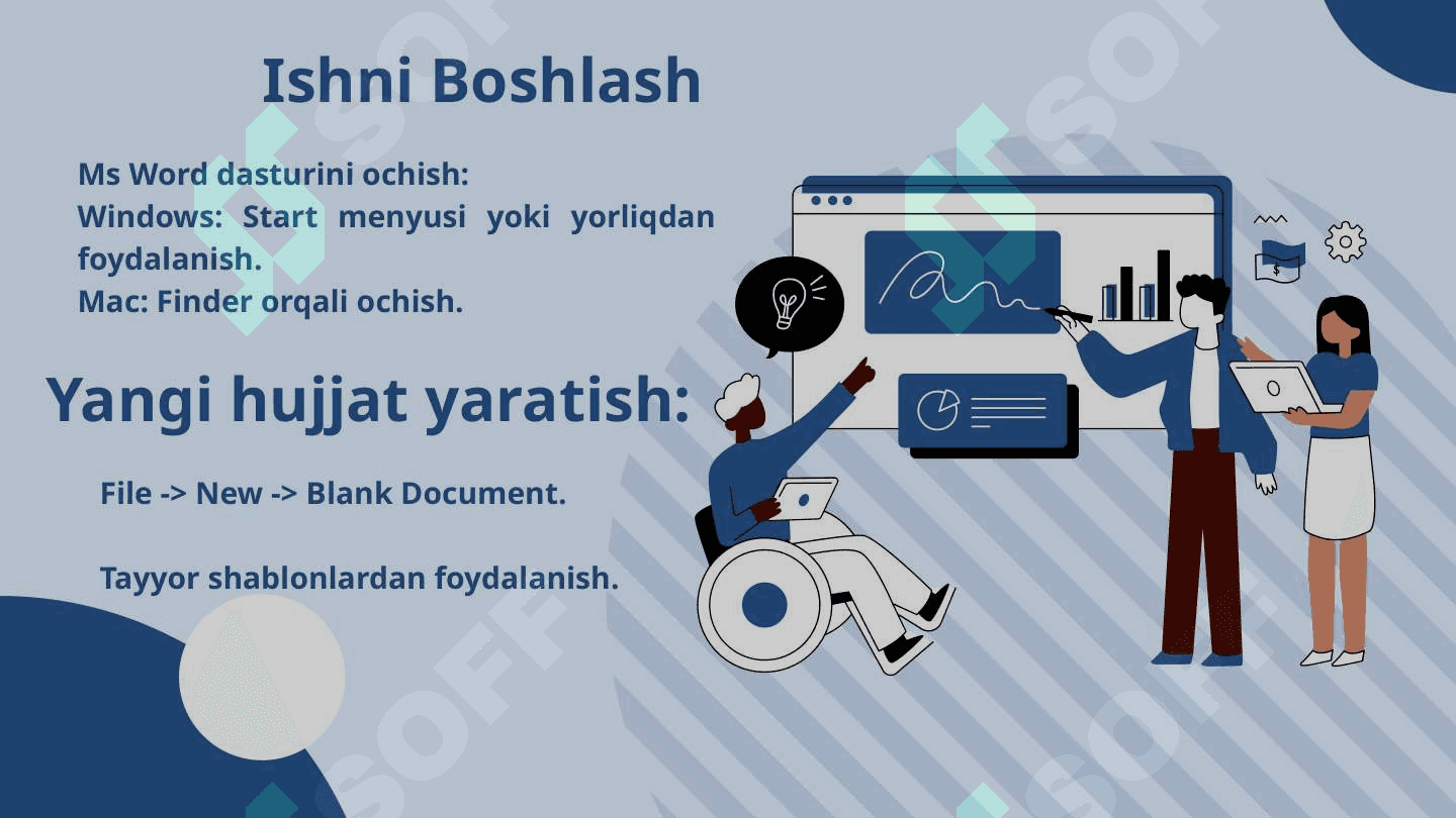 Ms office dasturlari bilan ishlash: Ms word dasturi slayd informatika 4
