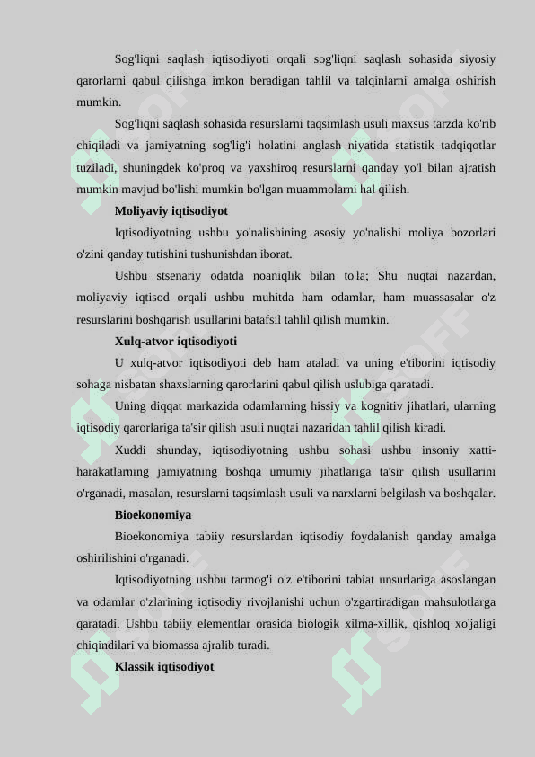 IQTISODIYOT TARMOQLARI VA ULAR O'RGANADIGAN NARSALAR 3