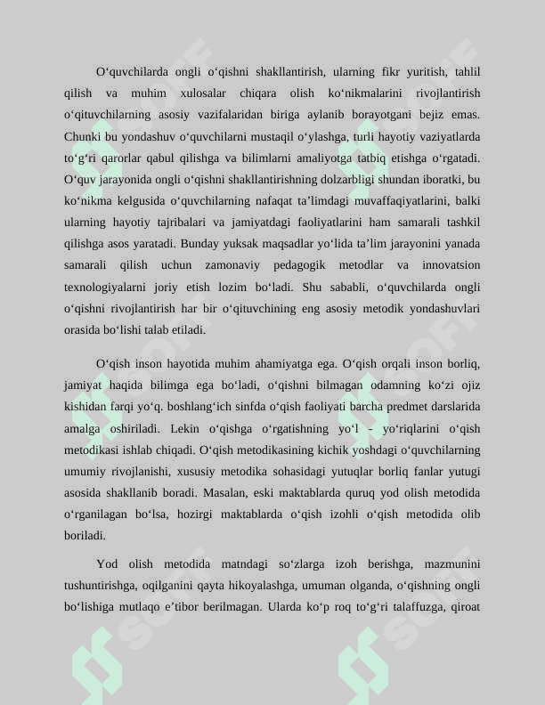 Kitobxonlik faoliyatini shakllantirish ( to‘g‘ri , tez , ongli o‘qish ) 7