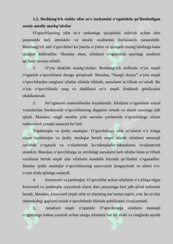 Boshlang‘ich sinflarda sifat so‘z turkumini o‘rganish 8
