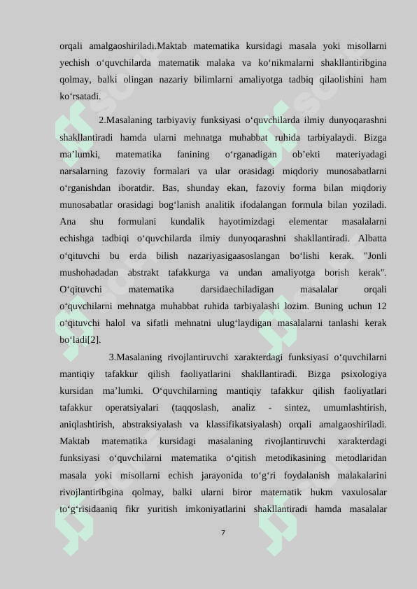 BOSHLANG‘ICH SINFDA MATEMATIKA O‘QITISH JARAYONIDA MEHNAT TARBIYASINI SHAKLLANTIRISH METODIKASI (1-SINF MISOLIDA) 8