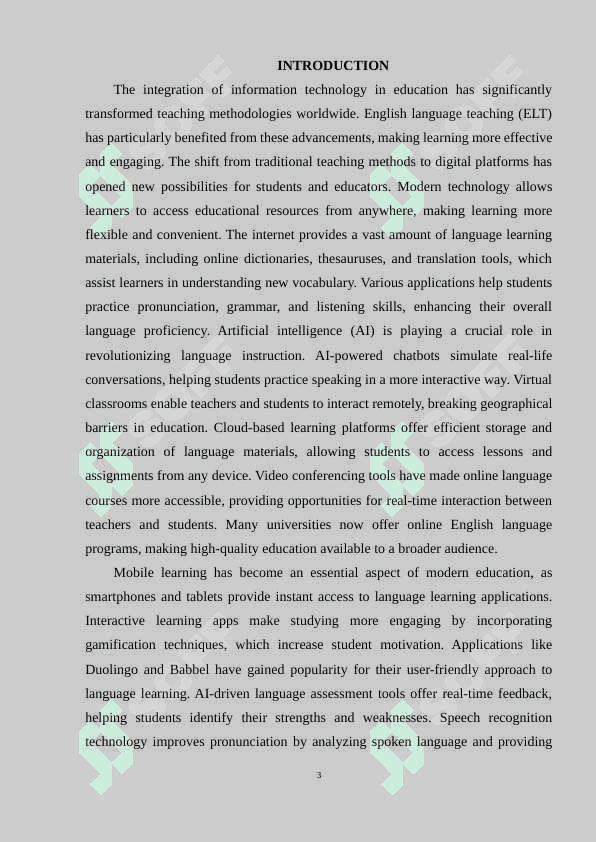 The use of information technology in increasing the effectiveness of teaching English. 3