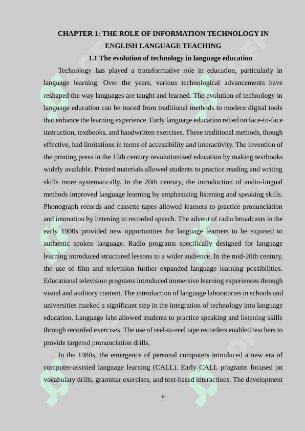 The use of information technology in increasing the effectiveness of teaching English. 6