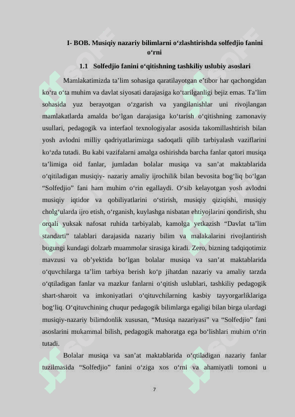 Bоlаlаr musiqа vа sаn’аt mаktаblаri sоlfеdjiо mаshg‘ulоtlаrini tаshkil еtishning zаmоnаviу usullаri 7