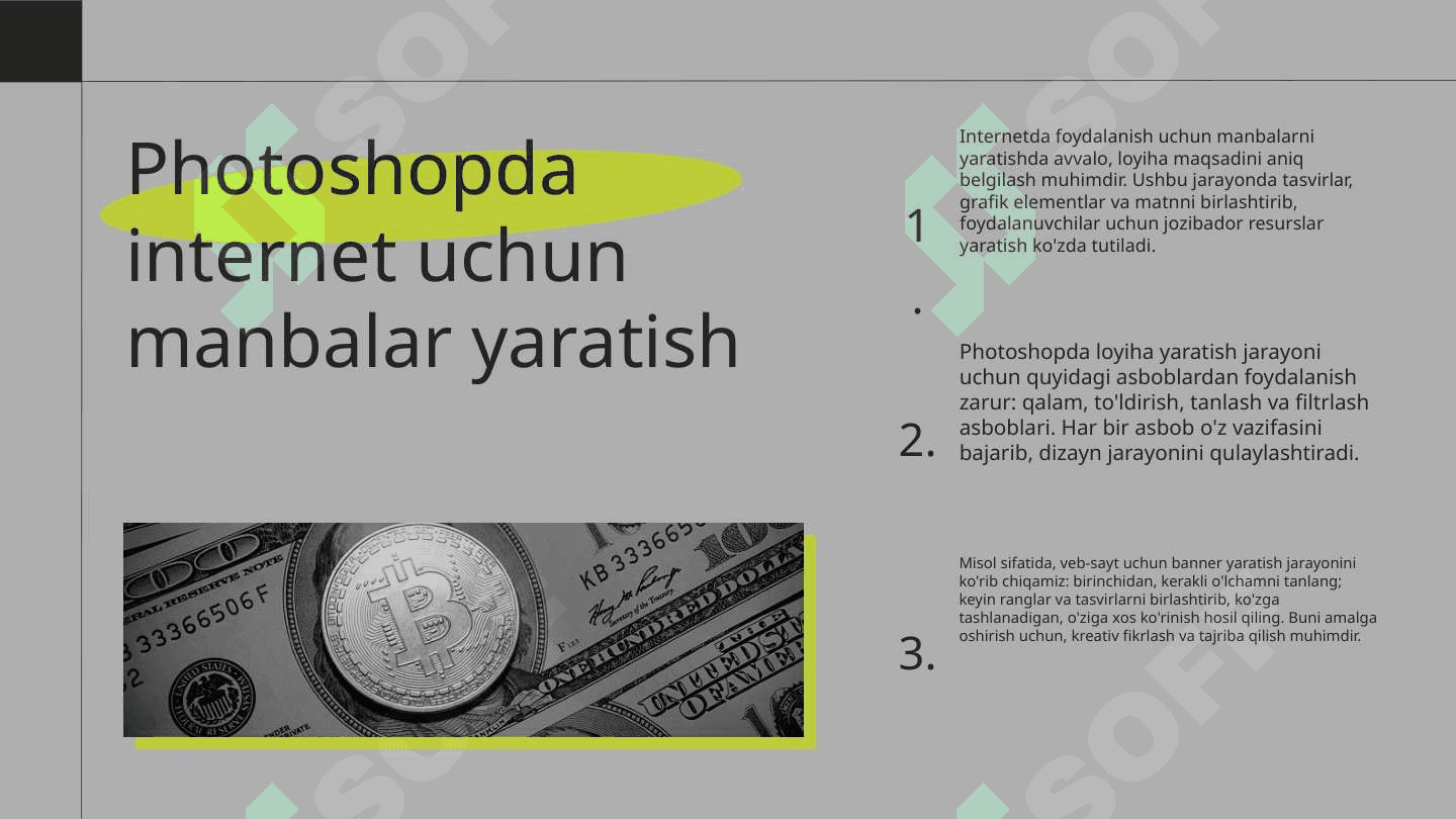 Adobe Photoshop dasturida internet uchun manbalar yaratish 4