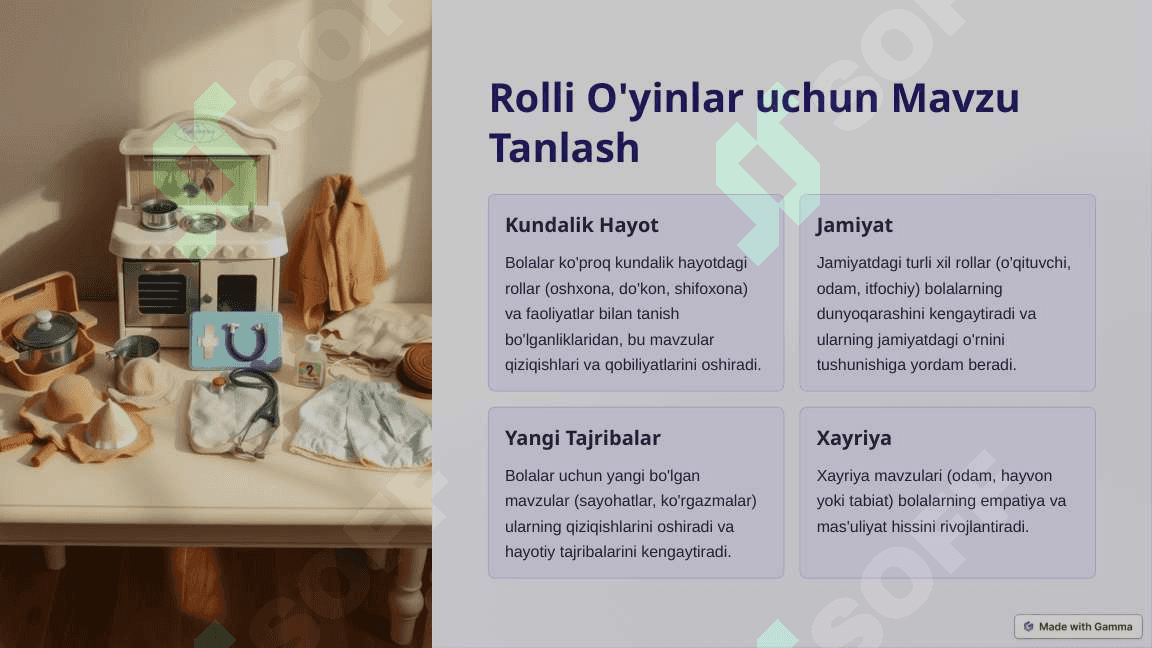 Maktabgacha Yoshdagi Bolalar uchun Syujetli Rolli O'yinlar 4