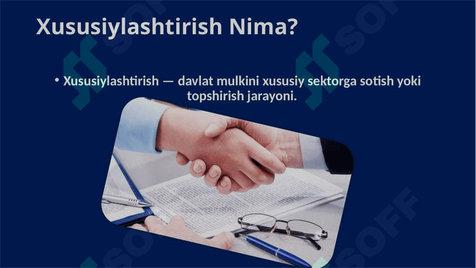 XUSUSIYLASHTIRISH – O’zbekiston qimmatli qog’ozlar bozori katalizatori 4
