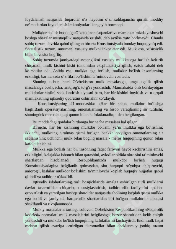 O'zbekiston Respublikasi fuqarolarining iqtisodiy, ijtimoiy, madaniy va ekologik huquqlari 2