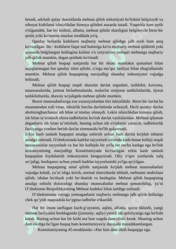 O'zbekiston Respublikasi fuqarolarining iqtisodiy, ijtimoiy, madaniy va ekologik huquqlari 4