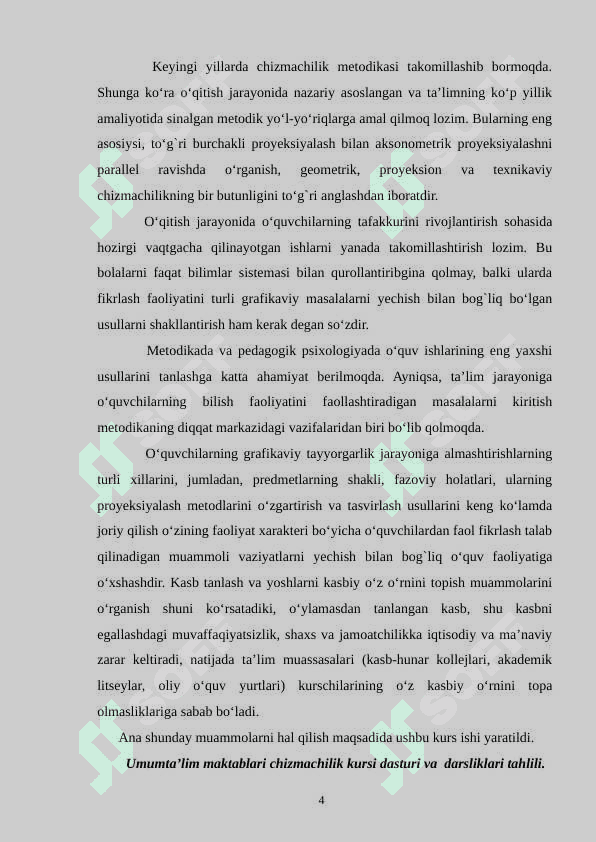 MASHINASOZLIK CHIZMALARINI O‘QISH VA BAJARISH 4