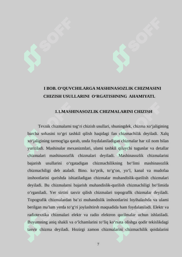 MASHINASOZLIK CHIZMALARINI O‘QISH VA BAJARISH 7