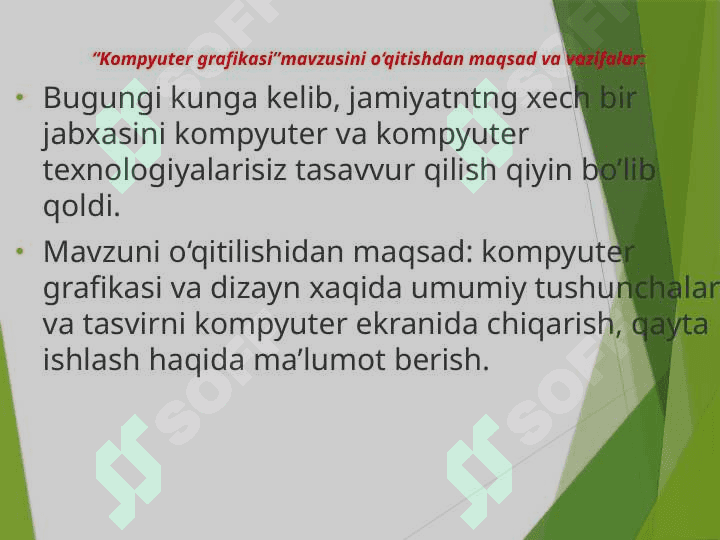 KOMPYUTER GRAFIKASI VA UNING TURLARI 2