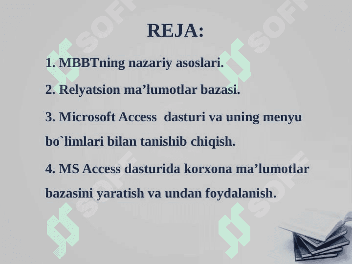 Ma’lumotlar bazasining boshqarish tizimlari 2
