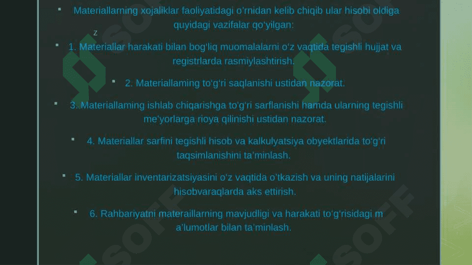 Materiallar hisobi 5