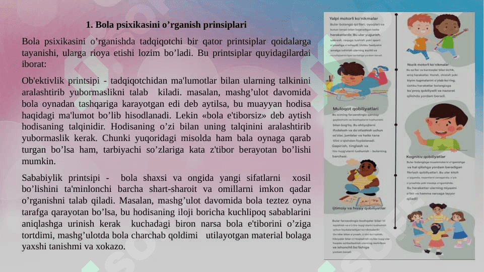 Bolalar psixologiyasi fanining predmeti vazifalari 3