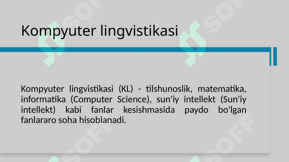Kompyuter lingvistikasi masalalari. 2